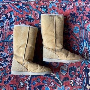 Australian Ugg boots, tall, sand colour, size 8